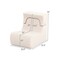 Beige Ice Velvet Floor Sofa Chair Ergonomic Backrest Detachable Headrest 350 lbs